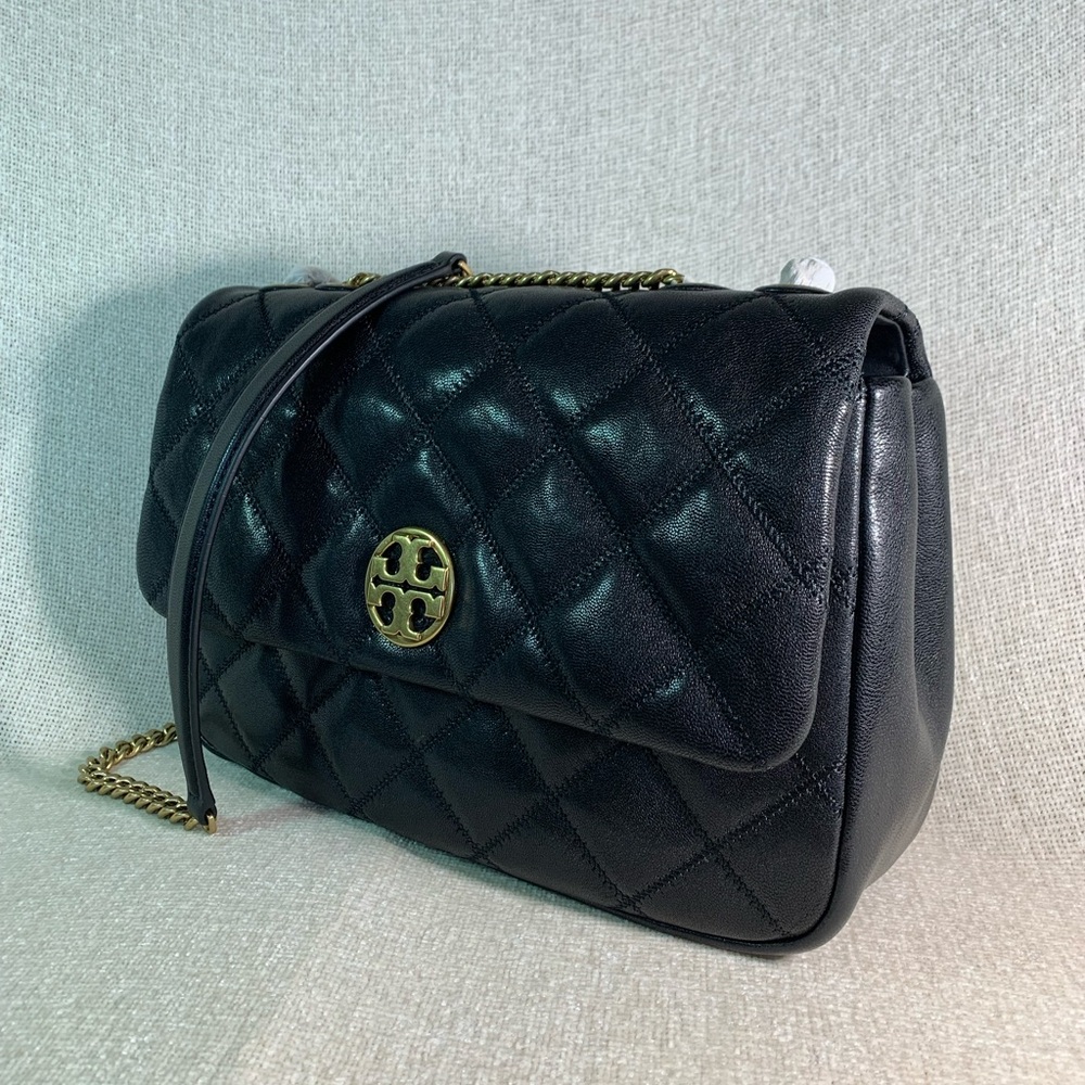 NEW Tory Burch Willa Black Leather Large Convertible Shoulder Bag/Crossbody Bag - Picture 4 of 16